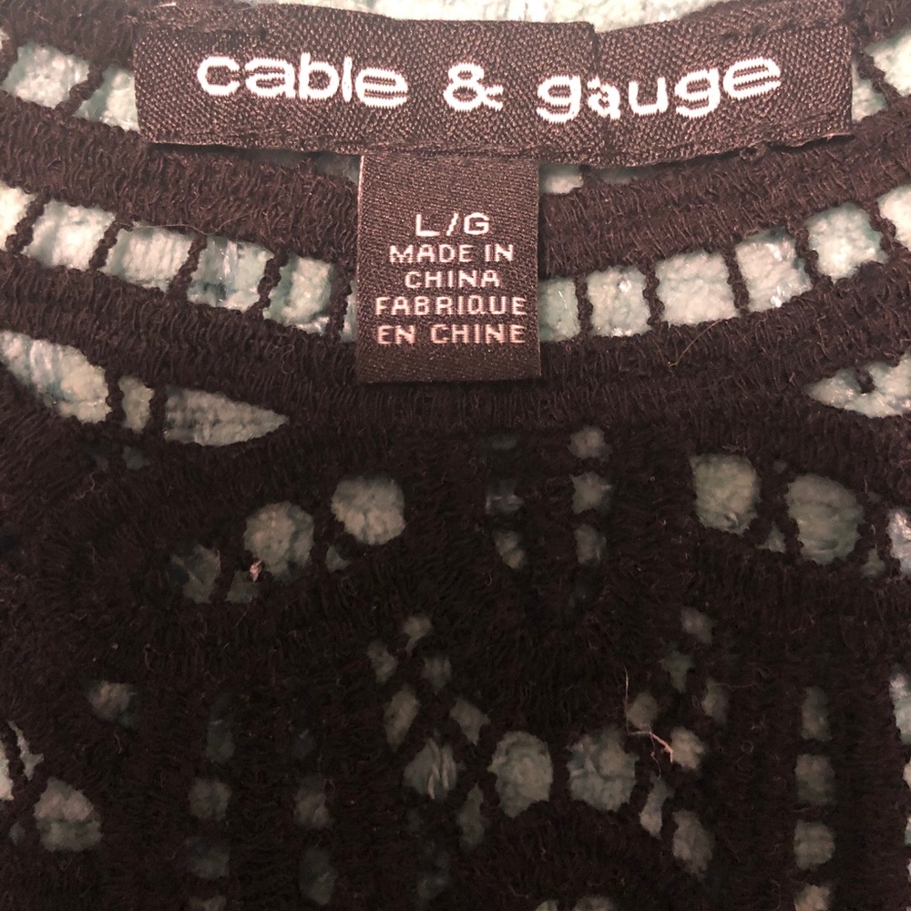 Cable & Gauge Black Lace Back Sleeveless Top - Picture 4 of 5